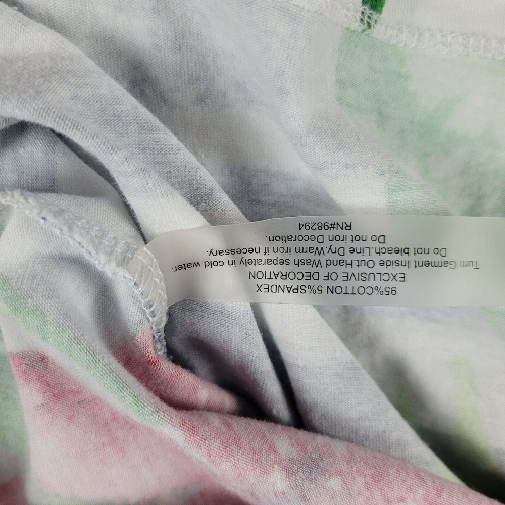 Onqe Casual Shirt Womens PM White Long Sleeve Casual Blouse Floral Graphic Print - Picture 3 of 8